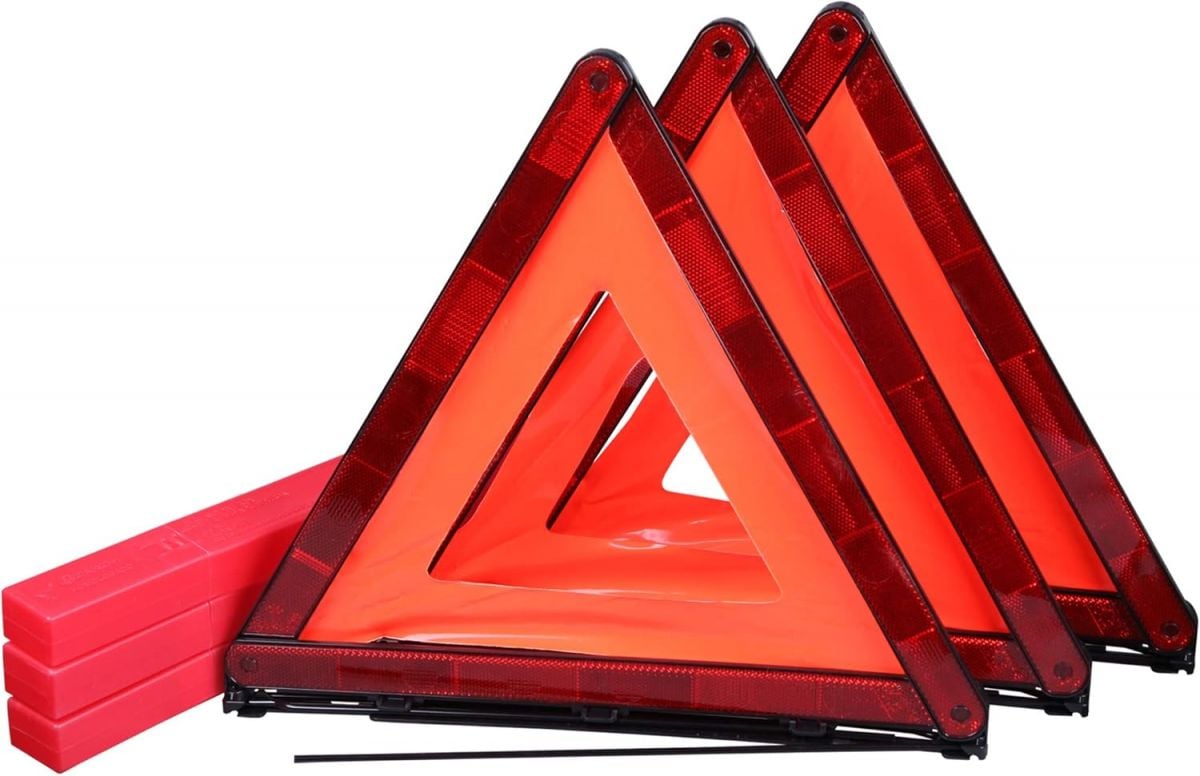 CARTMAN Foldable Warning Triangle Reflector Kit in 3-Pack with Storage Case