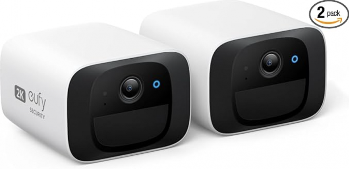 eufy Security SoloCam C210 2-Cam Pack, Wireless Outdoor Camera, 2K Resolution, No Monthly Fee, Wireless, 2.4 GHz Wi-Fi, HomeBase 3 Compatible