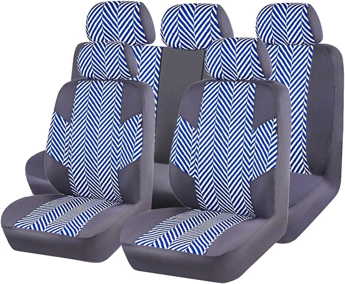 CAR PASS Versatile Linen Car Seat Covers with Airbag Compatibility Fits All Kinds of Car Types