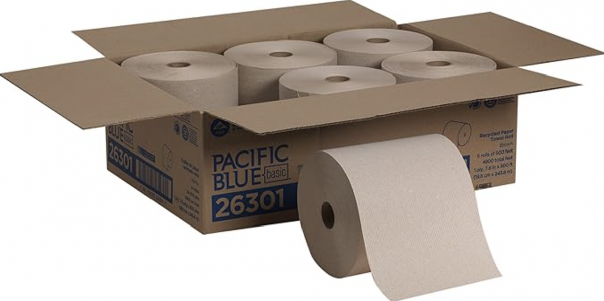 Georgia-Pacific Pacific Blue Basic Recycled Hardwound Paper Towel Rolls by GP PRO (Georgia-Pacific),Brown,6 Rolls Per Case
