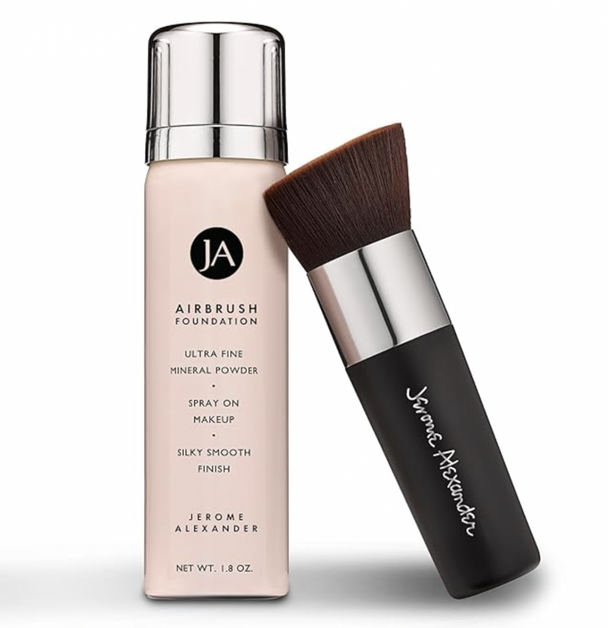Magicminerals Airbrush Foundation By Jerome Alexander - 2Pc Set With Airbrush Foundation And Kabuki Brush - Spray Makeup With Anti-Aging Ingredients for Smooth Radiant Skin