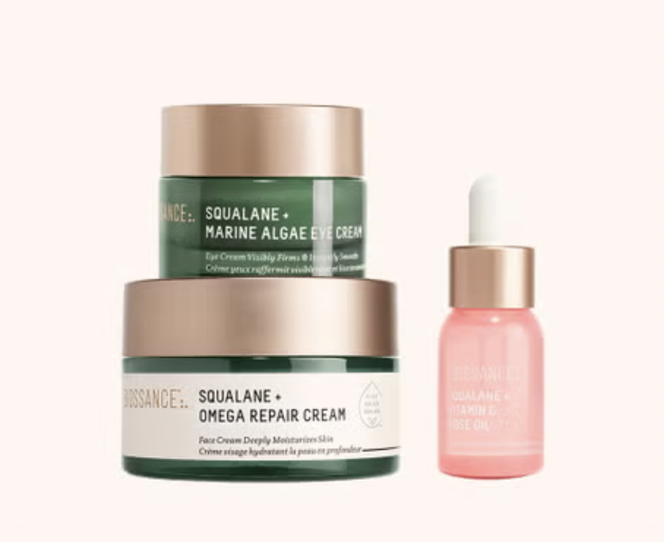 Best of Biossance Trio (Marine Algae Eye Cream/ Omega Repair Cream/ Vitamin C Rose Oil)