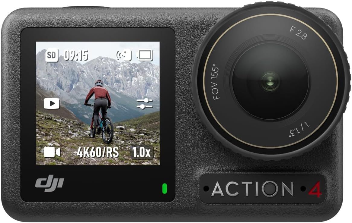 DJI Osmo Action 4 Pro Bundle - Long-Lasting Battery 4K Waterproof Action Camera with Dual Touchscreens and Advanced Low-Light Imaging