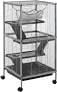 PawHut Metal Small Animal Cage Rolling Big Ferret Cage, Gray