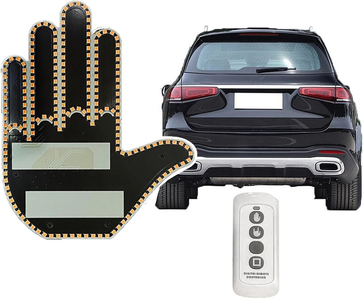 TOPROAD GlowGesture LED Hand Sign Light with Remote Fun Car and Truck Accessory Gift Idea