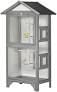PawHut Wooden Outdoor Large Bird Cage, Removable Bottom Tray 4 Perch, Light Gray