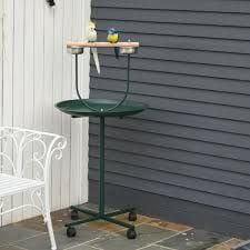 PawHut Bird Play Stand Gym Perch Metal Pet Feeder for Parrot and Cockatoo