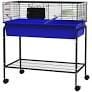 PawHut Two-Story Pet Cage with Shelf & Wheels, Blue