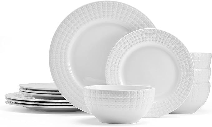 Pfaltzgraff Lexi Porcelain Dinnerware Set, 12 Piece, White