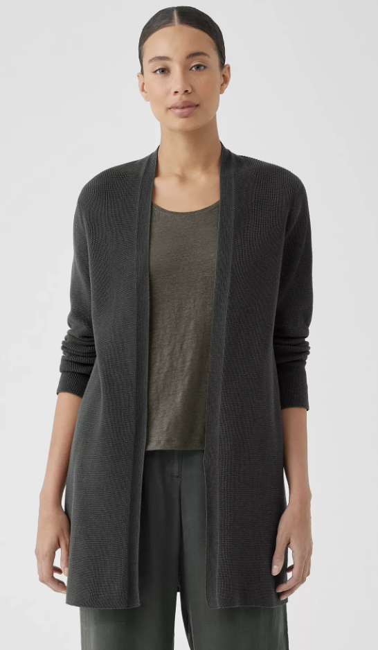 EILEEN FISHER Peruvian Organic Cotton Crepe Cardigan female size:Extra Extra Small