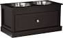 PawHut Feeding Station Large Elevated Dog Bowls with 11L Storage Drawer, Brown