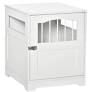 PawHut Wooden Dog Crate with Lockable Door, White