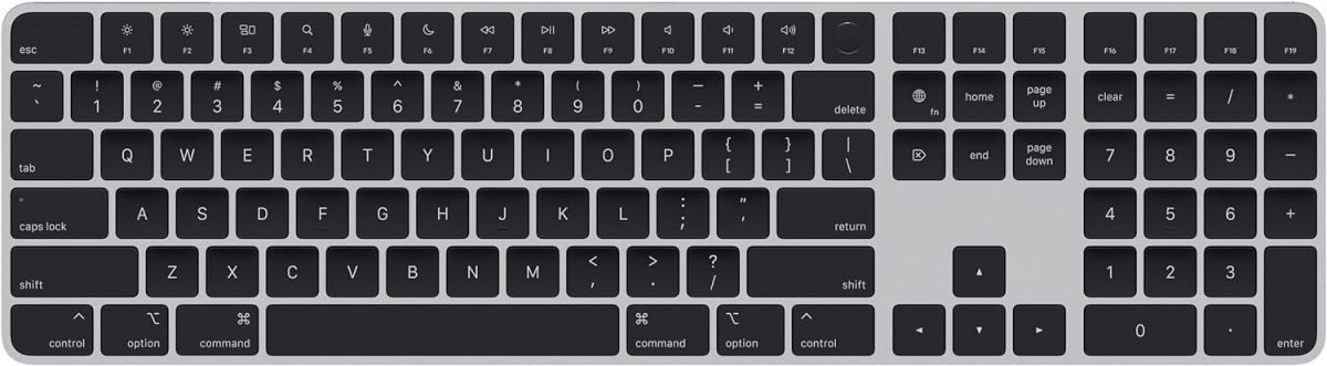 Apple Magic Wireless Keyboard with Numeric Keypad and Touch ID for Mac Computers with Apple Silicon US English Black Keys