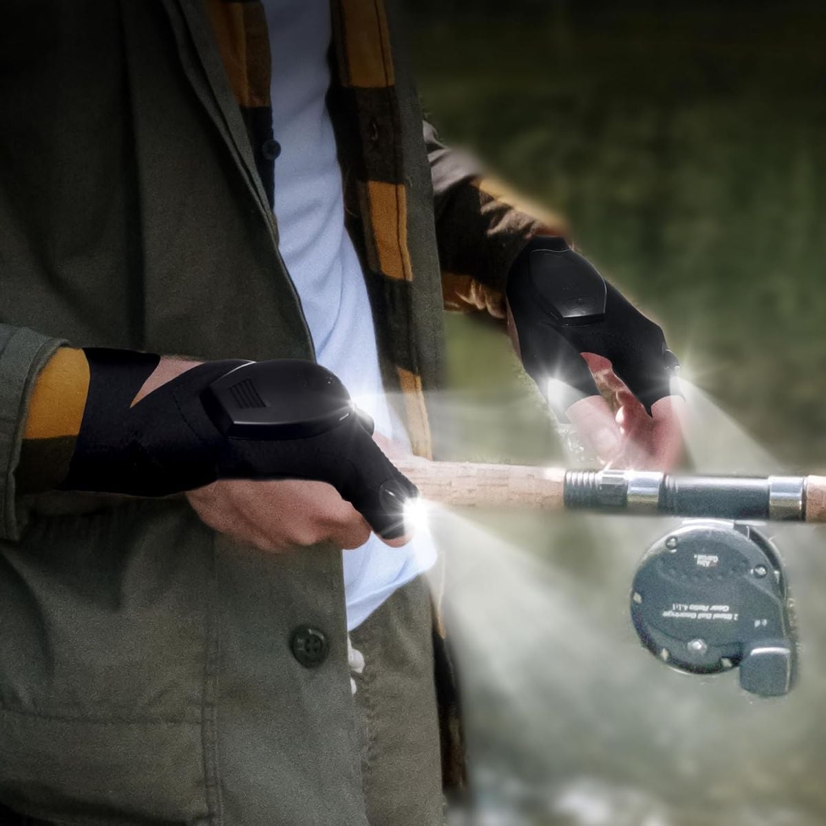 WITWAYS Waterproof Flashlight Gloves Handsfree Lights Perfect Gift for Fishing Camping Night Hiking Repairs