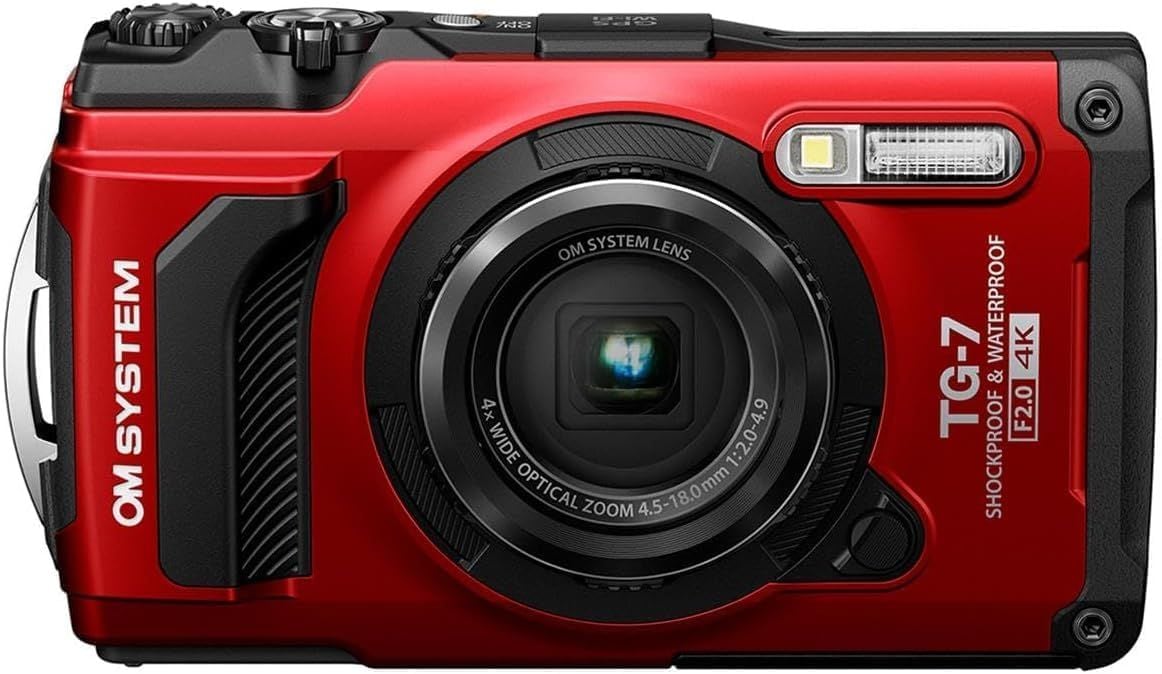 OM SYSTEM Durable Waterproof TG-7 Camera with High-Speed F2.0 Lens and RAW Support