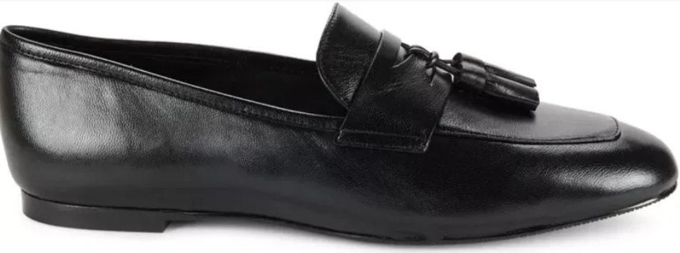 Stuart Weitzman Women's Lyon Leather Tassel Loafers - Black