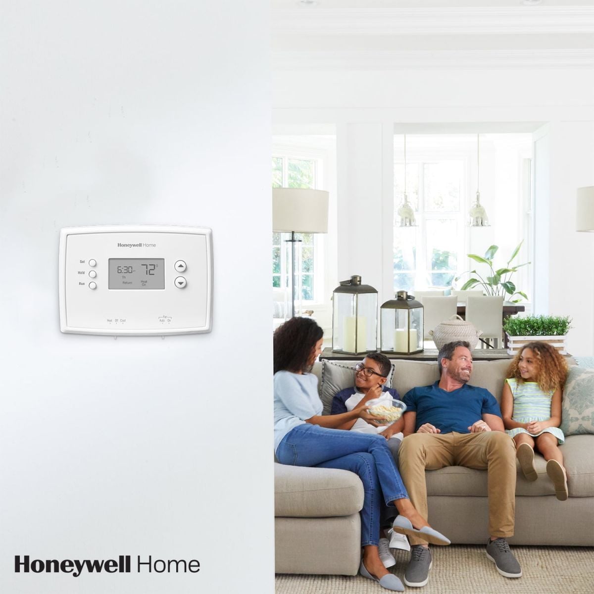Honeywell Home 7-Day Programmable Thermostat for Heating and Cooling – White