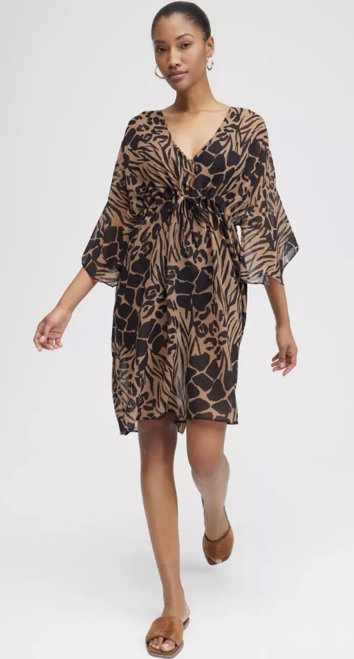 Women's Gottex Animal Print Coverup in Black size Small Chico's