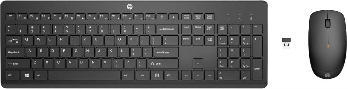 HP Wireless Keyboard and Mouse Set Sleek Black