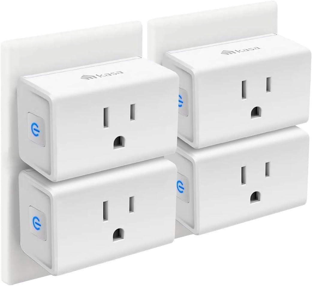 Kasa Smart 15A Mini WiFi Plug 4-Pack Works with Alexa and Google Home White