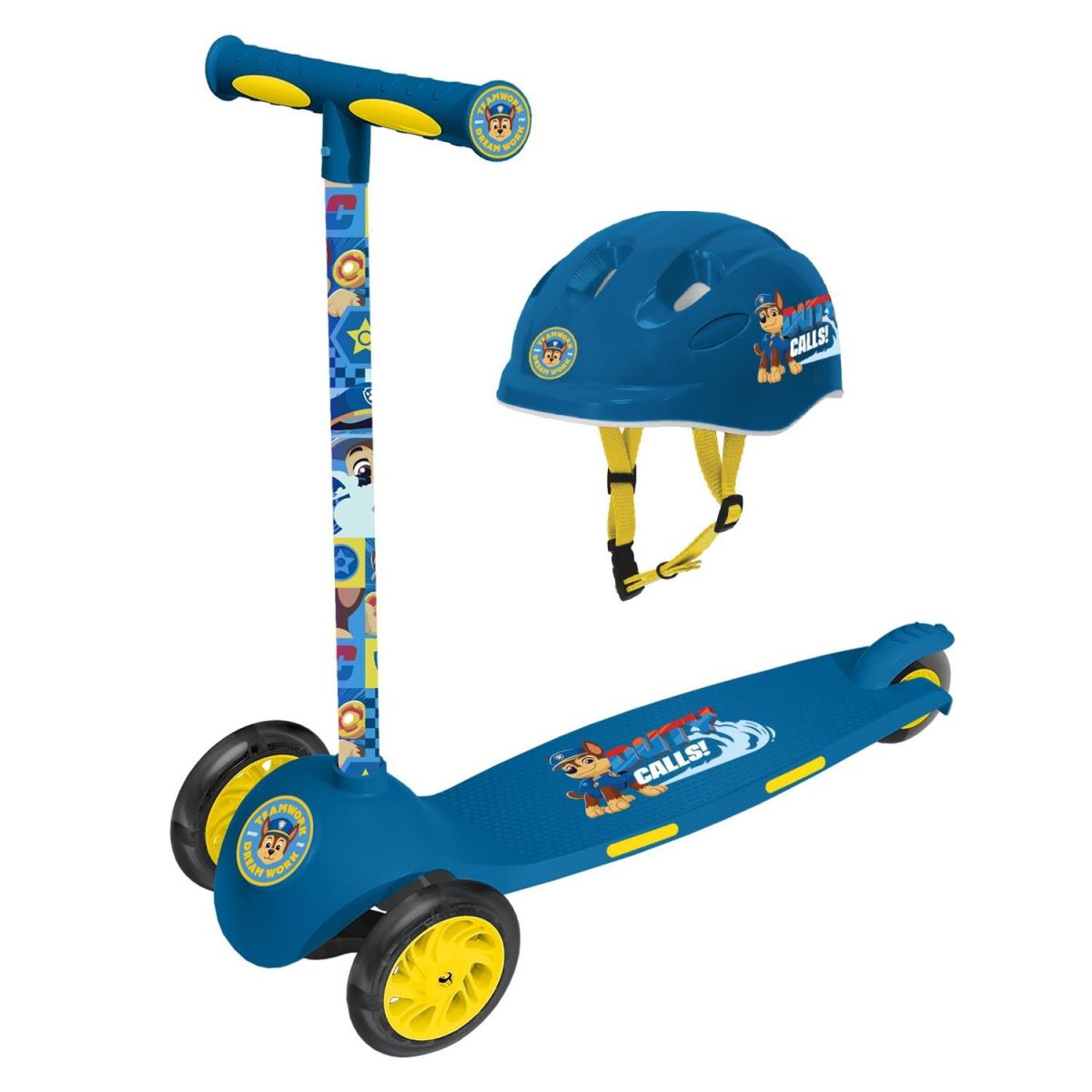 Paw Patrol 3 Wheel Scooter Blue and Helmet Set for Toddlers Ages 2-5 Up to 50lbs