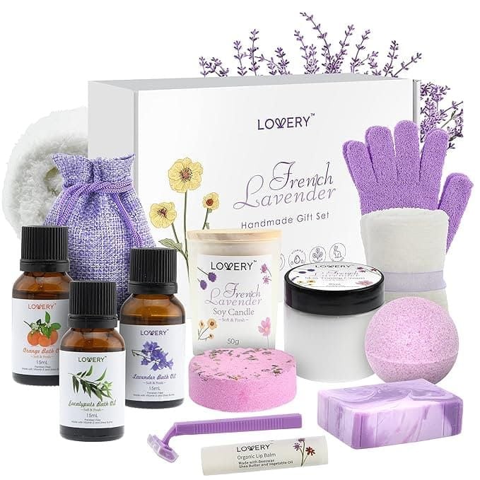 Lovery French Lavender Relaxation Christmas Gift Home Bath and Spa Kit