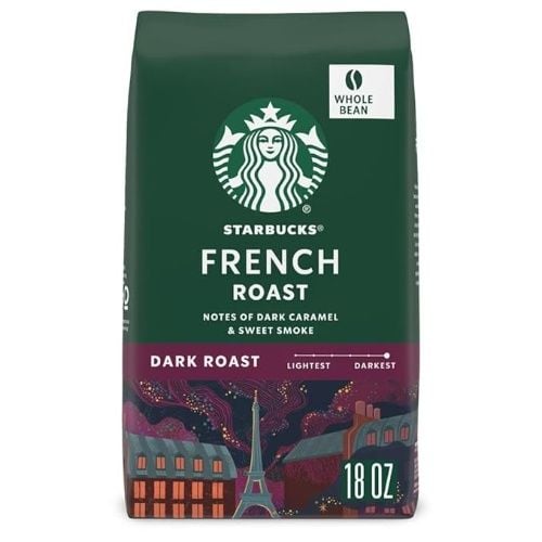 Starbucks Whole Bean Coffee, French Dark Roast, Notes of Dark Caramel and Sweet Smoke, 100% Arabica, 1 bag, 18 oz