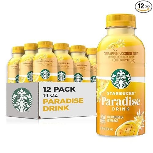 Starbucks Pineapple Passionfruit with Coconut Milk Beverage, Flavored with Other Natural Flavors, 14 oz Bottles (12 Pack)
