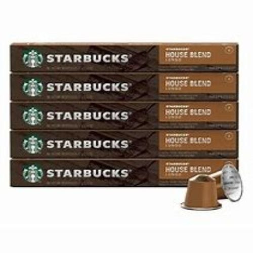 Starbucks House Blend Lungo Nespresso Coffee Pods 5 x Packs (50 Capsules)
