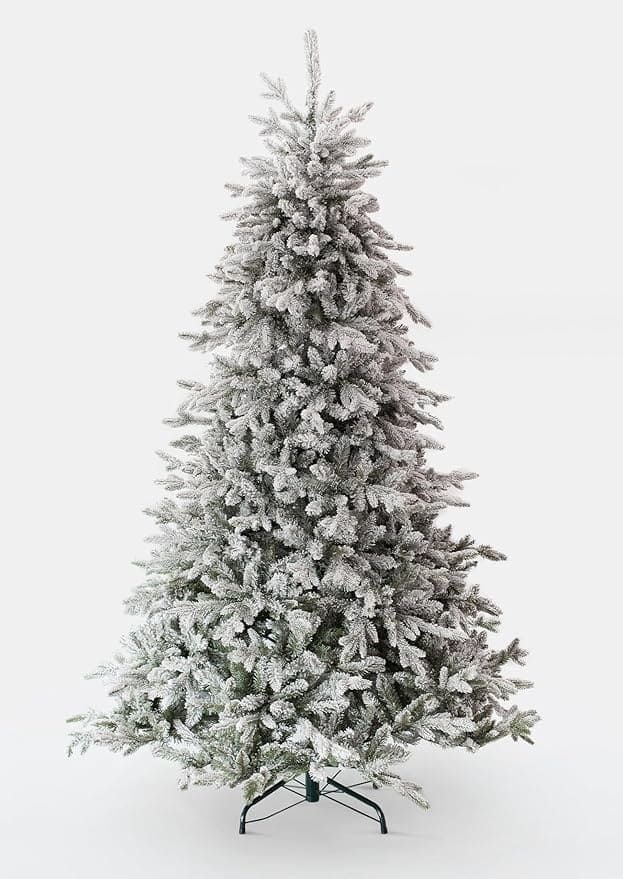 King Of Christmas Snow Flocked Hinged Artificial Christmas Tree Unlit