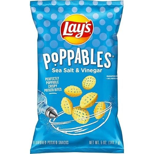 Lay's Poppables Sea Salt & Vinegar, Perfectly Crispy Potato Bites, Flavored Potato Snacks, 5 oz