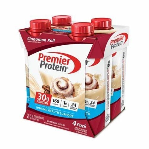 Premier Protein High Protein Shakes, Cinnamon Roll, 11 oz, 30g, 4 Pack