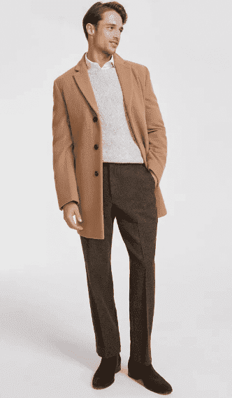Calvin Klein Men's Prosper Wool-Blend Slim Fit Overcoat