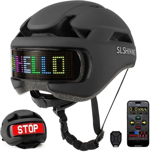 Anthsania Smart Bike Helmet with LED Lights App Control and Remote
