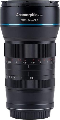 Sirui 24mm F2.8 Anamorphic Lens 1.33X APS-C for MFT Mount with Blue Flare