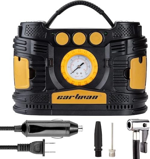 Cartman Portable Air Compressor Pump 12V DC 110V AC Tire Inflator for Cars