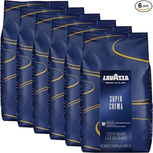 Lavazza Super Crema Espresso Coffee Beans Bulk Value Pack, 2.2lb