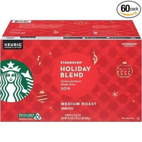Starbucks Holiday Blend Coffee K-Cups, Medium Roast, 60 Count