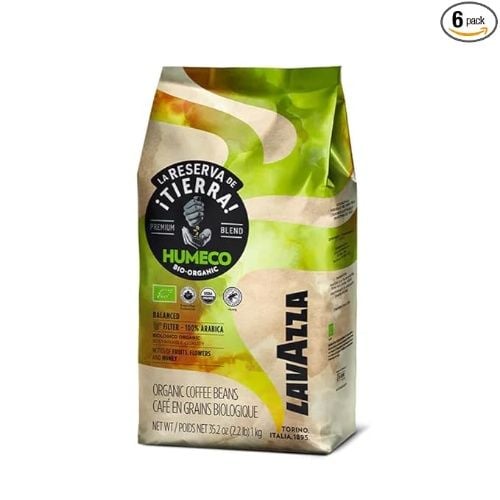 Lavazza Organic ¡Tierra! Whole Bean Coffee Blend, Light Roast, 2.2 lb (Pack of 6)