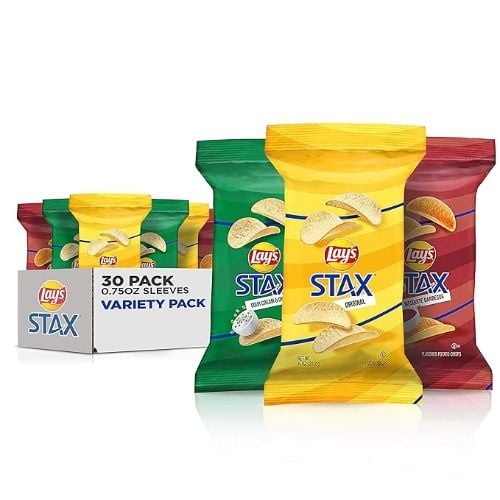 Lay's Stax Original Potato Crisps, Variety Pack, 0.75 Ounce, 30 Pack