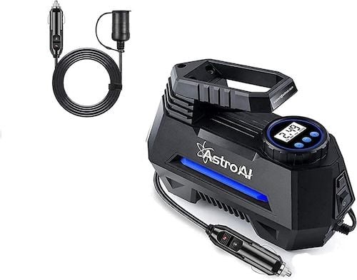 AstroAI Tire Inflator with 12FT Cigarette Lighter Extension Cord Bundle