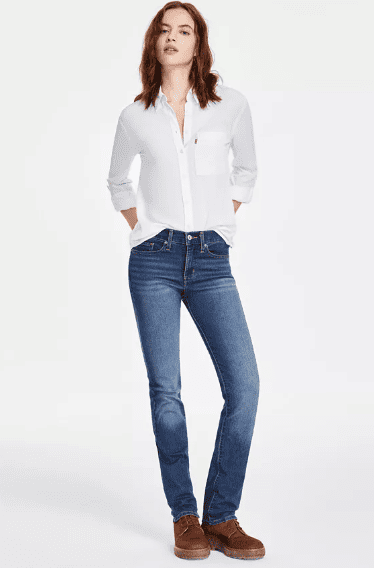 Levi's 314 Shaping Slimming Straight Leg Mid Rise Jeans