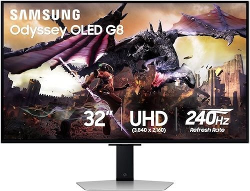 Samsung 32-Inch Odyssey QD-OLED 4K Gaming Monitor 240Hz 0.03ms G-Sync 2024