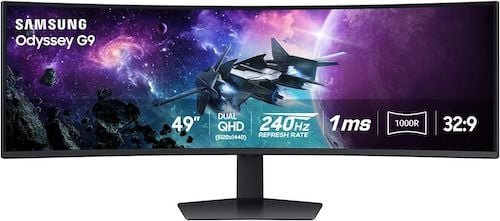 Samsung 49-Inch Odyssey G9 DQHD Curved Gaming Monitor 240Hz 2024