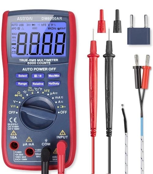 AstroAI 6000-Count TRMS Digital Multimeter with Auto-Ranging and Temperature Measurement