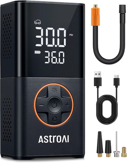 AstroAI L7 Cordless Tire Inflator Portable Air Compressor with Digital Display and LED Lights