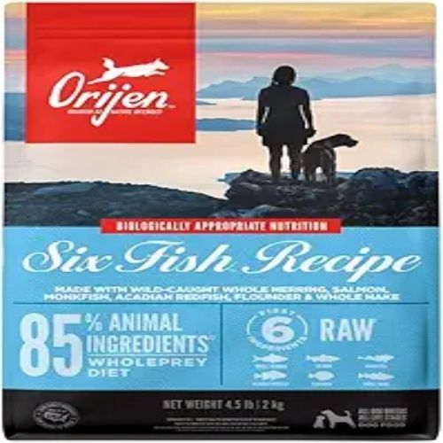 Orijen Six Fish Dry Dog Food, Grain Free and Chicken Free, Fresh or Raw Ingredients, 4.5 lb