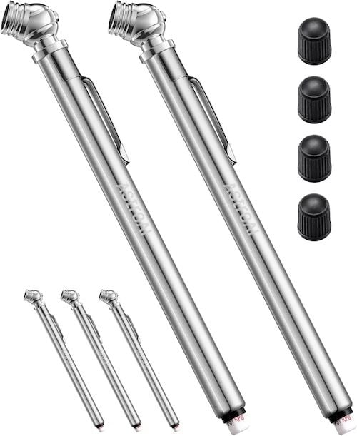 AstroAI Dual Pack Tire Pressure Gauges 10-75 PSI Stainless Steel for Cars