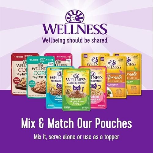 Wellness CORE Tiny Tasters Pate Adult Wet Cat Food, Natural, Protein-Rich, Grain Free, 1.75 Ounce, 12 Pack