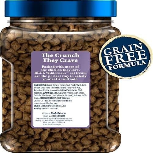Blue Buffalo Wilderness Crunchy Cat Treats, Grain-Free, Natural Ingredients, Tasty Chicken Flavor, 12 oz